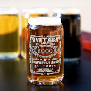 22nd Birthday Gift Vintage Established 2000 5oz Glass Can