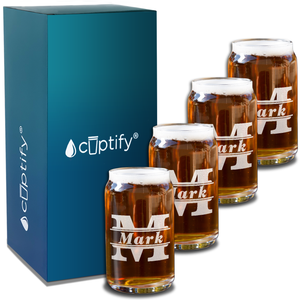 Personalized Initial Classic Block 5 oz Glass Can