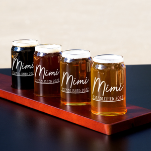 Mimi Established 2022 Etched on 5 oz Beer Glass Can - Set of Four