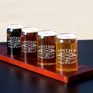 Vintage Cheers to 60 Years 1962 5 oz Glass Can