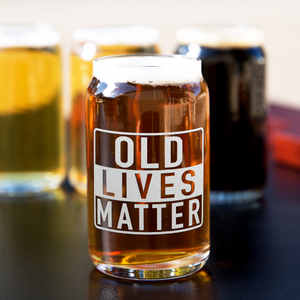 Old Lives Matter 5 oz Beer Glass Can - Set of Four