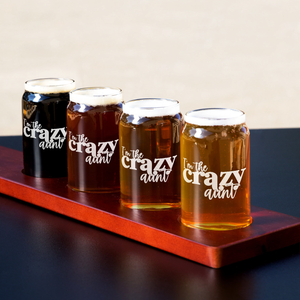 I'm The Crazy Aunt Etched on 5 oz Beer Glass Can - Set of Four