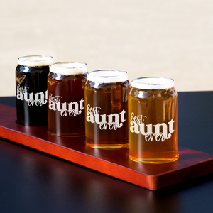 Best Aunt Ever Etched on 5 oz Beer Glass Can - Set of Four