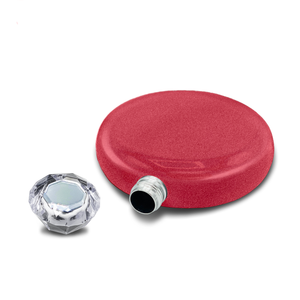 Personalized Cherry Red Glitter 5oz Jewel Liquor Flask