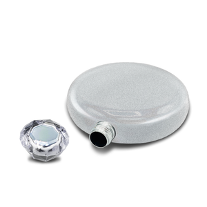 White Glitter 5oz Jewel Liquor Flask