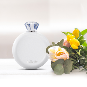 White Glitter 5oz Jewel Liquor Flask