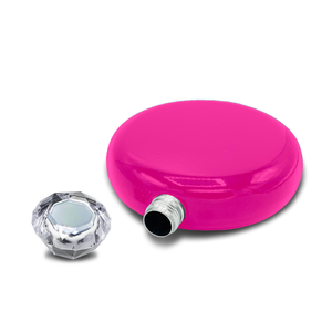 Personalized Hot Pink Gloss 5oz Jewel Liquor Flask