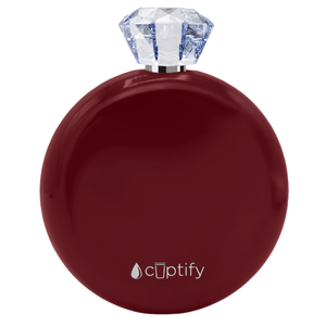 Maroon Gloss 5oz Jewel Liquor Flask