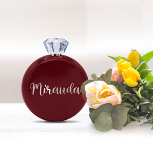 Personalized Maroon Gloss 5oz Jewel Liquor Flask