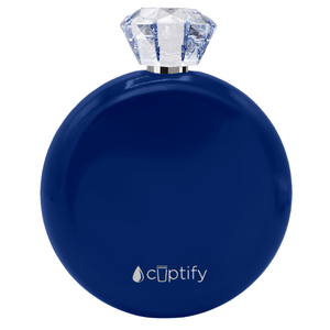 Navy Blue Gloss 5oz Jewel Liquor Flask