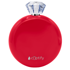 Red Gloss 5oz Jewel Liquor Flask