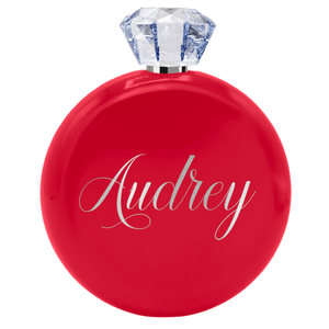 Personalized Red Gloss 5oz Jewel Liquor Flask