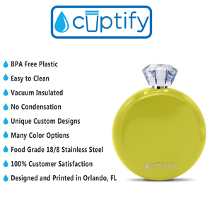 Yellow Gloss 5oz Jewel Liquor Flask
