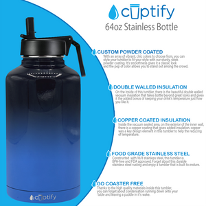 Midnight Sky Ombre 64oz Wide Mouth Water Bottle