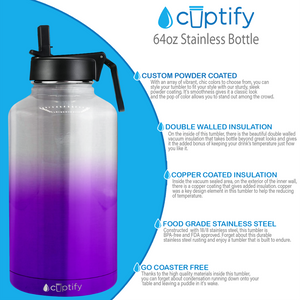 Purple Ombre Translucent 64oz Wide Mouth Water Bottle