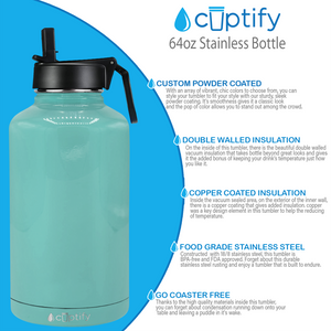 Seafoam Gloss 64oz Wide Mouth Water Bottle