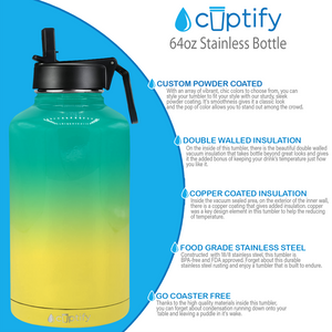 Tropical Ombre 64oz Wide Mouth Water Bottle