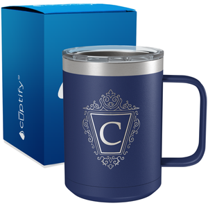 Personalized Classic Crest Engraved on 15oz Coffee Mug