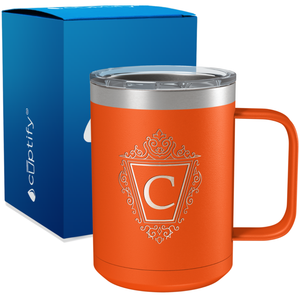 Personalized Classic Crest Engraved on 15oz Coffee Mug