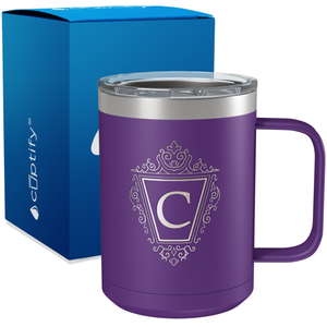 Personalized Classic Crest Engraved on 15oz Coffee Mug