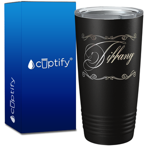 Personalized Scroll Script Engraved on 20oz Tumbler