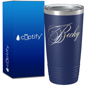 Personalized Decorative Script on 20oz Tumbler