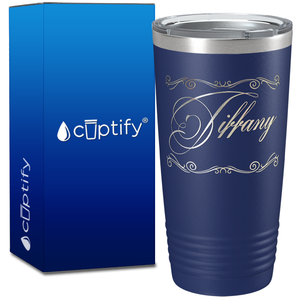 Personalized Scroll Script Engraved on 20oz Tumbler