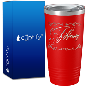 Personalized Scroll Script Engraved on 20oz Tumbler