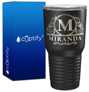 Personalized Elaborate Circle Engraved on 30oz Tumbler