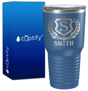 Personalized Monogram Initial Badge Engraved on 30oz Tumbler