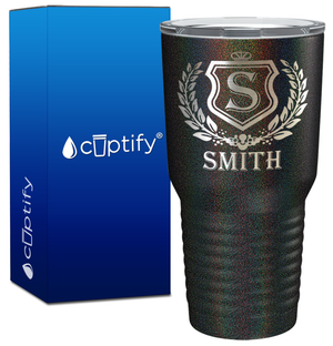 Personalized Monogram Initial Badge Engraved on 30oz Tumbler