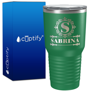 Personalized Ultramodern Initial and Name Engraved on 30oz Tumbler