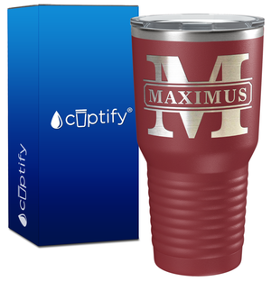 Personalized Vintage Block Engraved on 30oz Tumbler