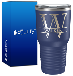 Personalized Split Script Engraved on 30oz Tumbler