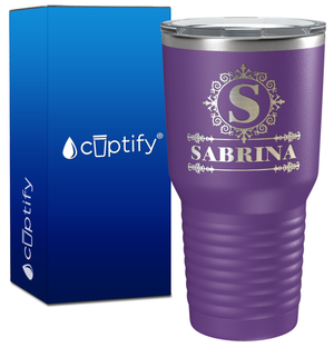 Personalized Ultramodern Initial and Name Engraved on 30oz Tumbler