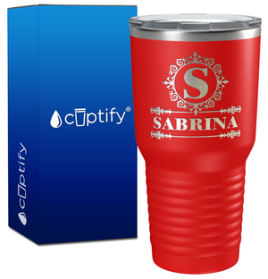 Personalized Ultramodern Initial and Name Engraved on 30oz Tumbler