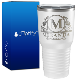 Personalized Elaborate Circle Engraved on 30oz Tumbler