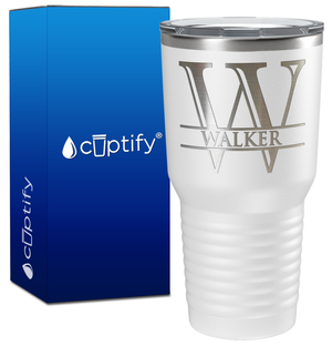 Personalized Split Script Engraved on 30oz Tumbler