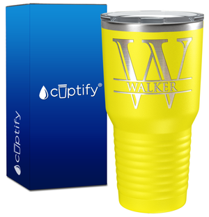 Personalized Split Script Engraved on 30oz Tumbler