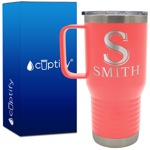 Personalized Monogram Initial and Name 20oz Travel Mug