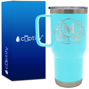 Personalized Elaborate Circle 20oz Travel Mug