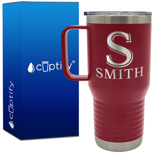 Personalized Monogram Initial and Name 20oz Travel Mug