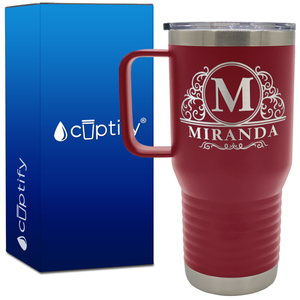 Personalized Elaborate Circle 20oz Travel Mug