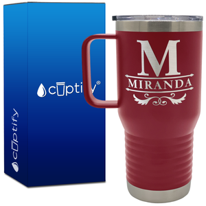 Personalized Initial Style 20oz Travel Mug