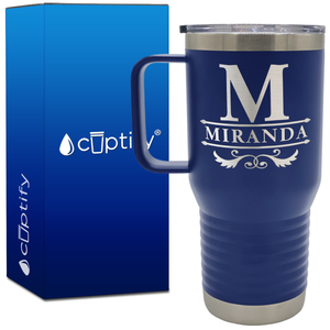 Personalized Initial Style 20oz Travel Mug