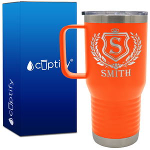 Personalized Monogram Initial Badge 20oz Travel Mug