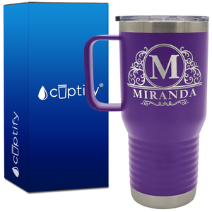 Personalized Elaborate Circle 20oz Travel Mug