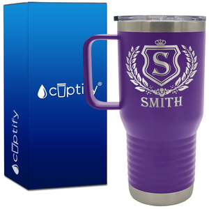 Personalized Monogram Initial Badge 20oz Travel Mug