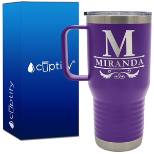 Personalized Initial Style 20oz Travel Mug