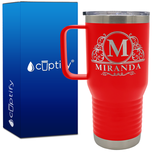 Personalized Elaborate Circle 20oz Travel Mug